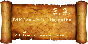 Bölcsházy Hajnalka névjegykártya